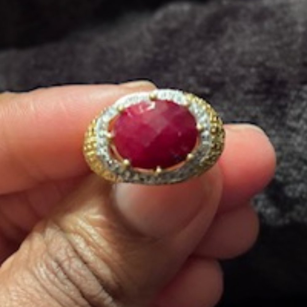 Vintage Diamonds Red Ruby Wms Ring - image 6